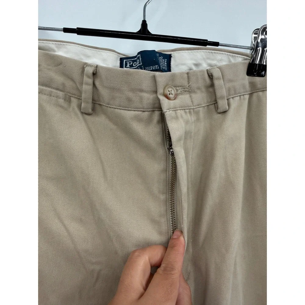 Polo Ralph Lauren 32x28‎ Chinos M Khaki Tan Straight Leg Flat Front Chino Pants